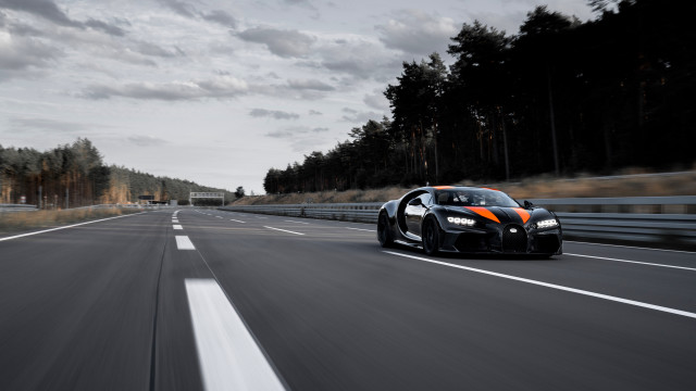 Bugatti road trees clouds tiltshift free wallpaper - medium preview image