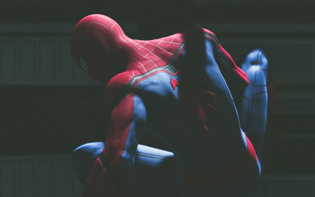 Spiderman red blue suit hands free wallpaper - medium preview image