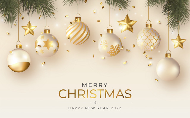 Christmas ornaments gold white tree free wallpaper - medium preview image