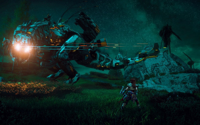 Robot flashlight giant creature night free wallpaper - medium preview image