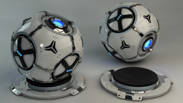 Futuristic blue light black object free wallpaper - medium preview image