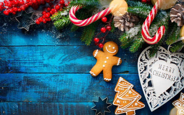 Christmas ginger cookies candy canes free wallpaper - medium preview image