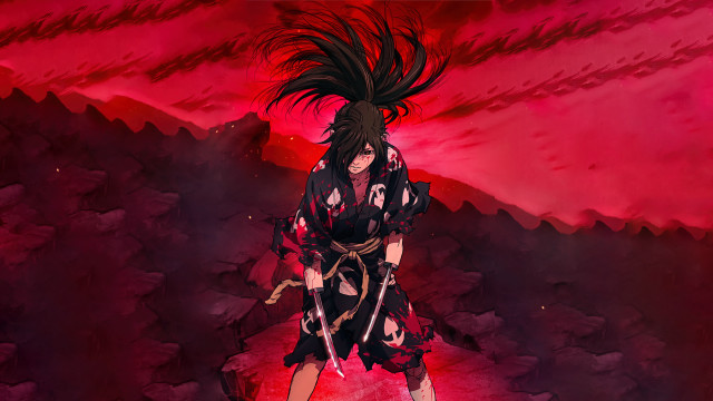 Red moon sword ponytail japanese free wallpaper - medium preview image
