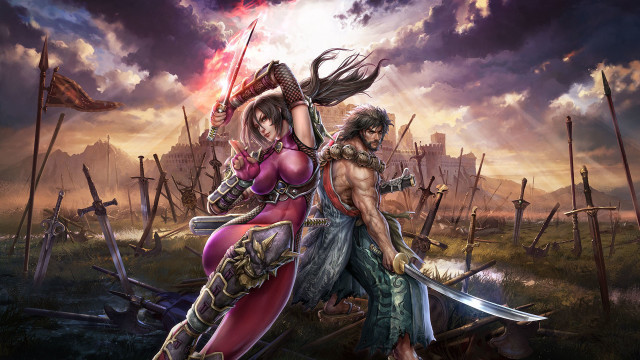 Couple people grass swords sky free wallpaper - medium preview image