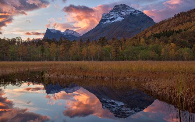 Mountain lake forest clouds dusk #2 free wallpaper - medium preview image