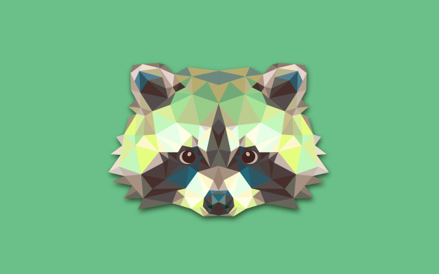 Geometric animal head green checkered free wallpaper - medium preview image