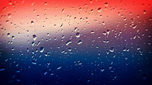 Rainy window red blue sky free wallpaper - medium preview image