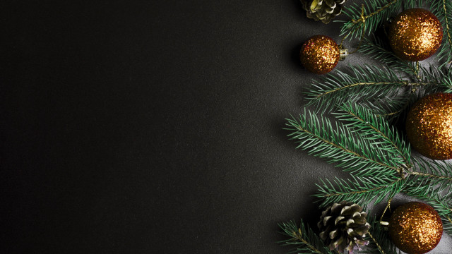 Pine branch gold ornaments pine free wallpaper - medium preview image