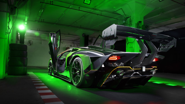 Futuristic green light door open free wallpaper - medium preview image