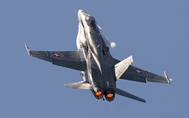 Fighterjet blueSky clouds orangeBalls puzzleAircraft free wallpaper - medium preview image