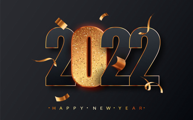 Happy new year gold streamers free wallpaper - medium preview image