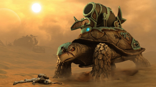 Turtle helmet ship desert fullmoon free wallpaper - medium preview image