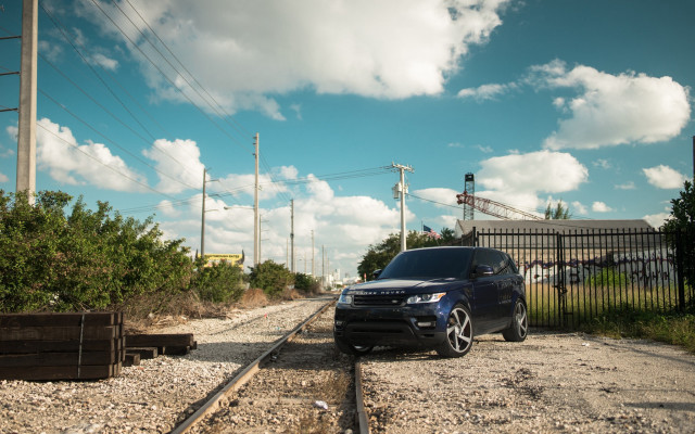 Black range rover train track free wallpaper - medium preview image