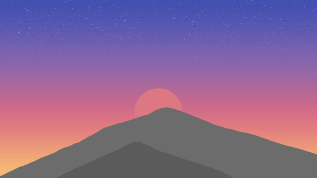 Mountain pink blue sky stars free wallpaper - medium preview image
