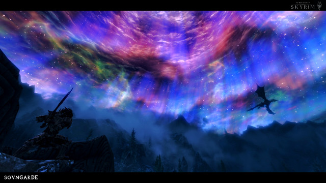 Man colorful sky stars dragon free wallpaper - medium preview image