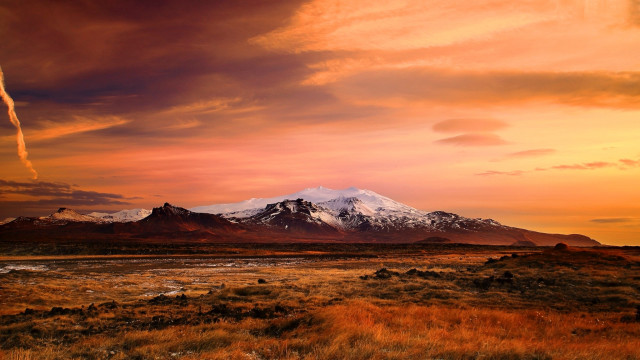 Mountain snow capped peak sunset free wallpaper - medium preview image