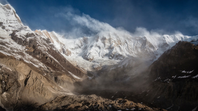 Snowy mountain range river cloudy free wallpaper - medium preview image