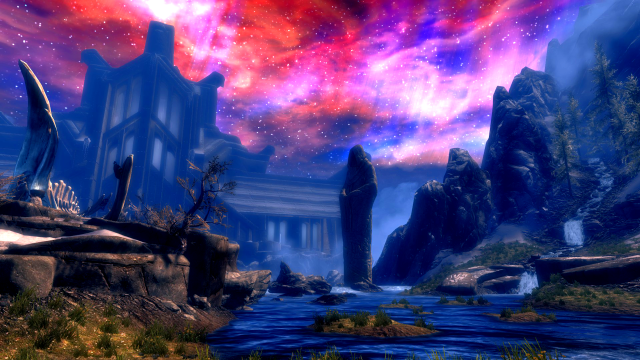 Fantasy landscape river castle colorful free wallpaper - medium preview image