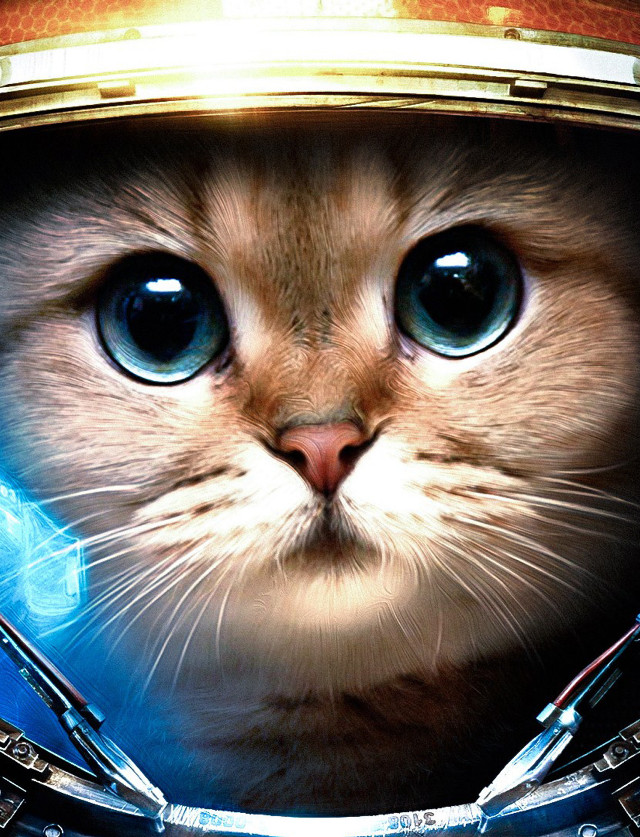 Cat blue eyes space helmet free wallpaper - medium preview image