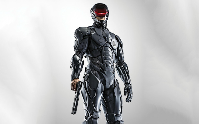 Futuristic man armor helmet gun #2 free wallpaper - medium preview image