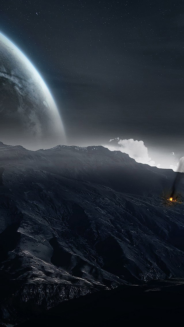 Space station distant planet background free wallpaper - medium preview image