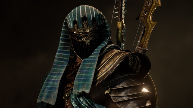 Egyptian warrior statue glowing eye free wallpaper - medium preview image