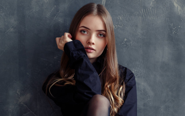 Elina karimova long hair blue #6 free wallpaper for desktop - medium preview image