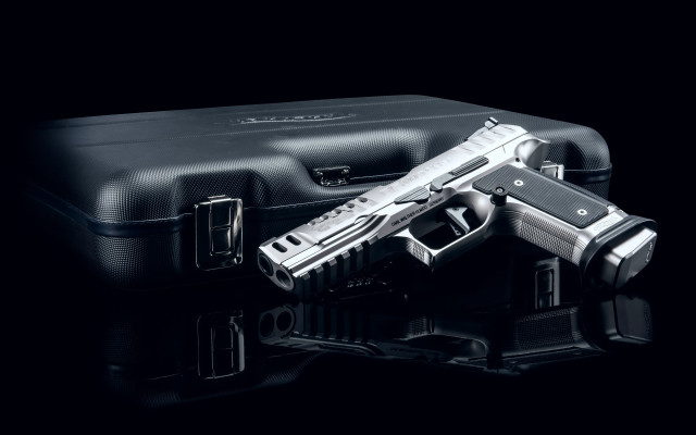 Gun case reflection precisionism puzzle free wallpaper - medium preview image