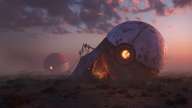 Desert object light window retrofuturism free wallpaper - medium preview image