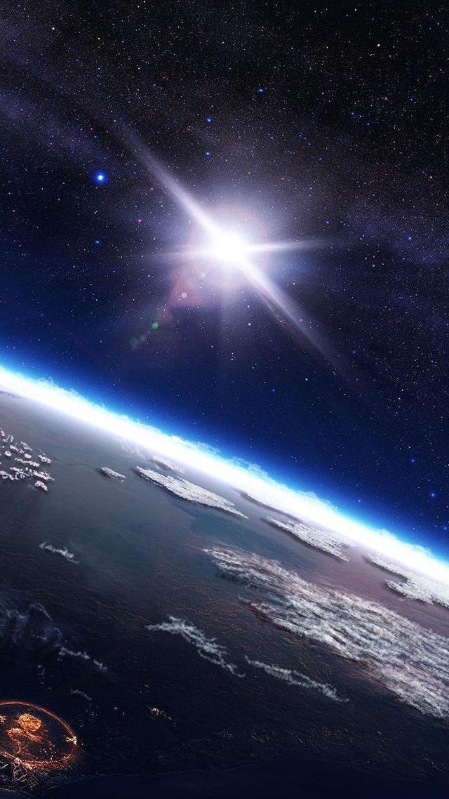 Bright star shining above earth free wallpaper - medium preview image
