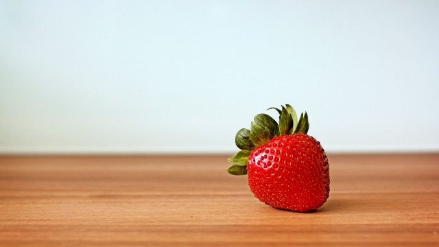 Strawberry wooden table minimalist flower free wallpaper - medium preview image