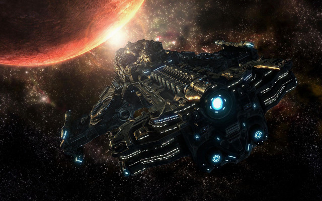 Sci fi spaceship red planet free wallpaper - medium preview image