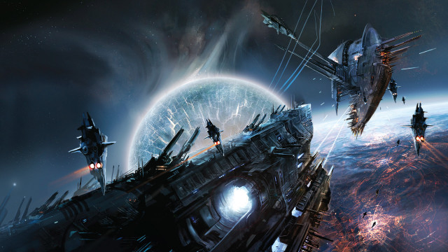 Sci fi space station planet #2 free wallpaper - medium preview image