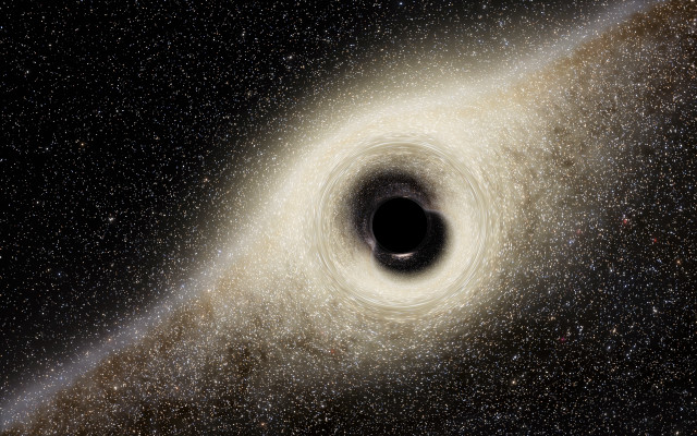 Black hole starfield astronaut aurora free wallpaper - medium preview image