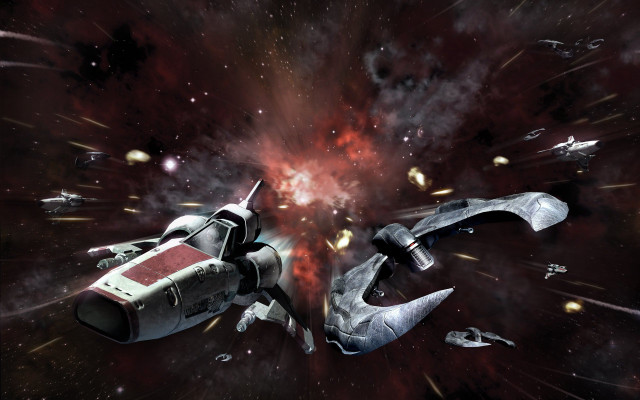 Space ship galaxy stars planets free wallpaper - medium preview image