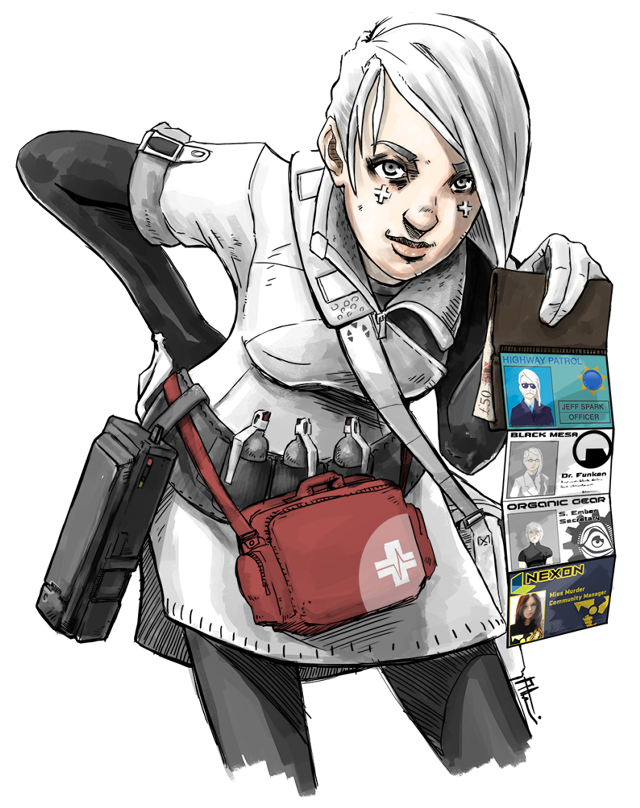 Cartoon character red bag gun free wallpaper - medium preview image