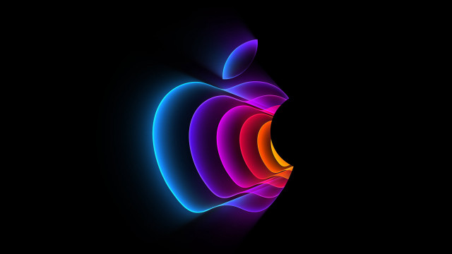 Colorful apple logo rainbow light free wallpaper - medium preview image
