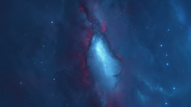 Space aurora nebula moon stars free wallpaper - medium preview image