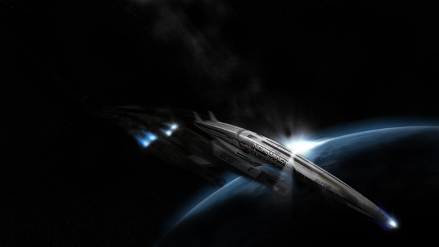 Redshift spacecraft planet horizon star free wallpaper - medium preview image