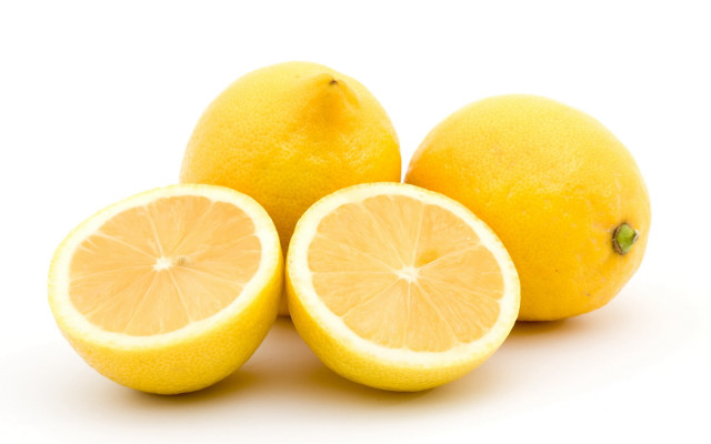 Three lemons cut half white free wallpaper - medium preview image