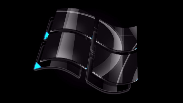 Black background blue arrow computer free wallpaper for desktop - medium preview image