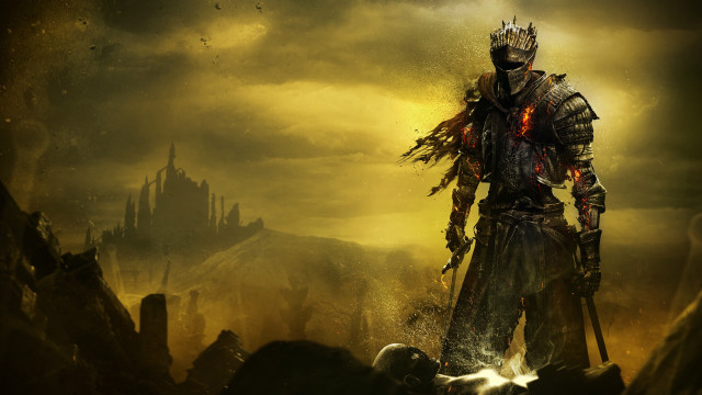 Armor hero rocks castle sunset free wallpaper - medium preview image