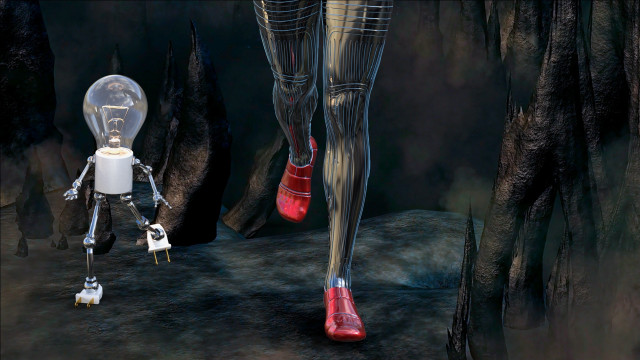Robot woods lightbulb redshoe firth free wallpaper - medium preview image