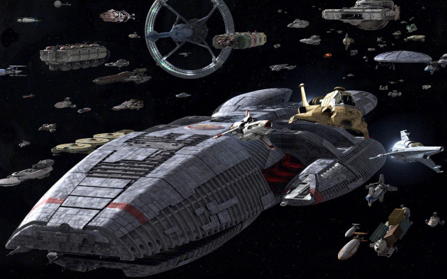 Star wars ship surrounded other free wallpaper - medium preview image