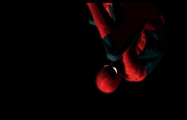 Spiderman upside down dark hands free wallpaper - medium preview image