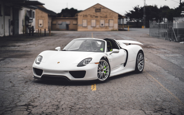 White sports car parking lot #8 free wallpaper - medium preview image