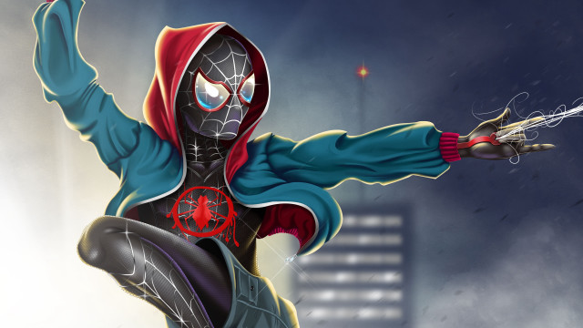 Spider man hoodie red cape free wallpaper - medium preview image