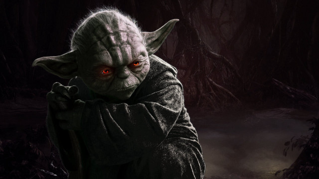 Yoda dark forest red eyes free wallpaper - medium preview image