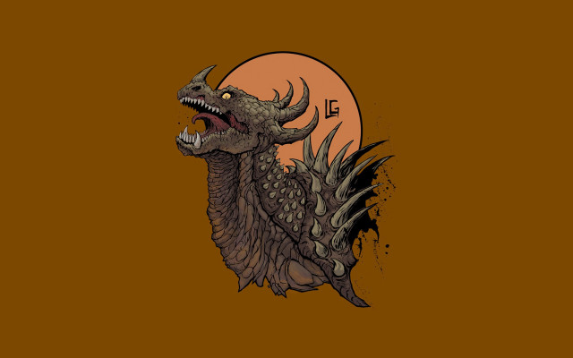 Dragon fullmoon le sharpteeth vectorart free wallpaper - medium preview image