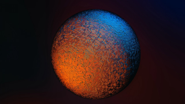 Blue orange mandelbrot planet moon free wallpaper - medium preview image